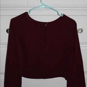 maroon business casual mid drift shirt